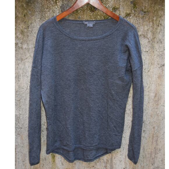 Vince Gray Wool Blend Cashmere Long Sleeve Top Size Small - Picture 1 of 3